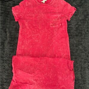 Time and Tru Pink Acid Wash T-Shirt Dress